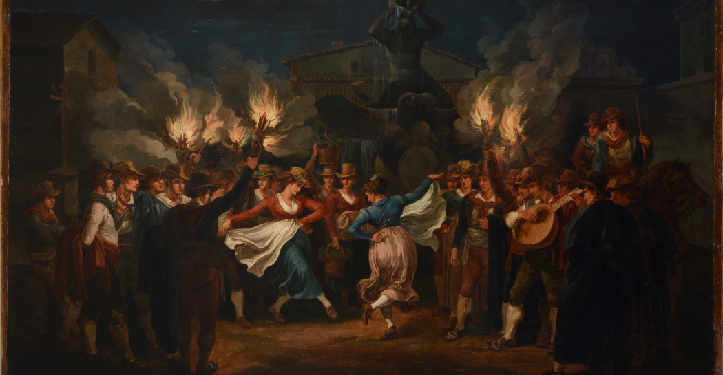 Saltarello notturno delle mozzatore in piazza Barberini, Bartolomeo Pinelli (1821 ca) Saltarello notturno delle mozzatore in piazza Barberini, Bartolomeo Pinelli (1821 ca)